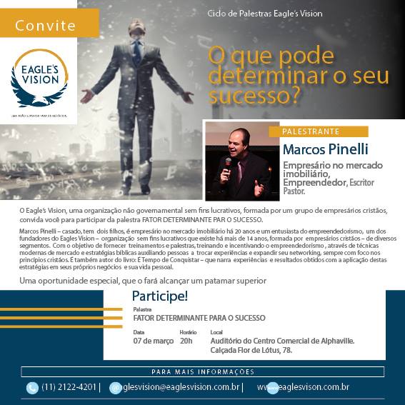 Marcos Pinelli na palestra ” O que pode determinar seu sucesso” em Alphaville