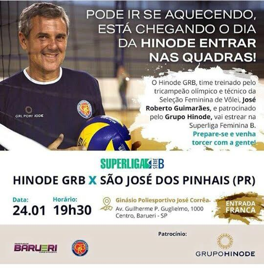 Vôlei Feminino: Hinode GRB X São José dos Pinhais(PR)