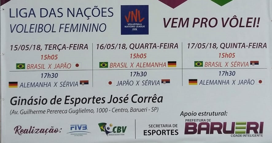 Liga das Nações de Vôlei Feminino em Barueri.