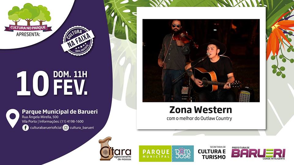 Cultura no Parque apresenta  a banda “Zona Western”