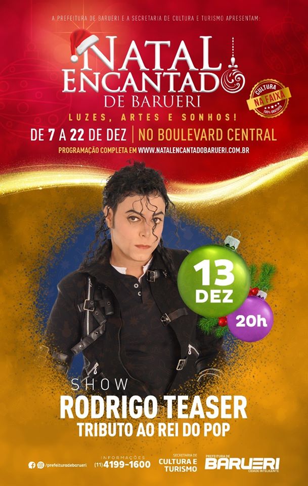 Rodrigo Teaser  – Tributo ao Rei do Pop no Natal de Barueri