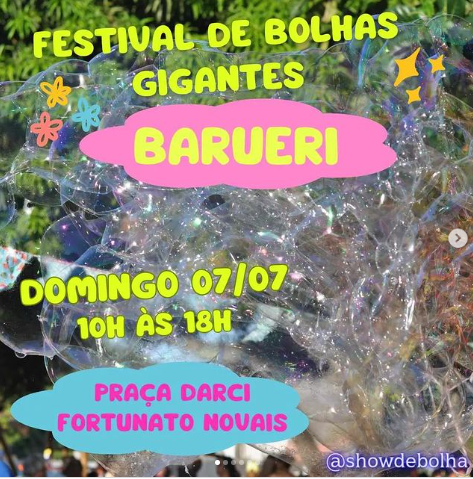 Festival de Bolhas Gigantes chega em Barueri